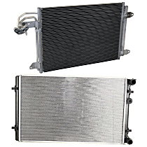 Radiator with A/C Condenser, 1.9L/2.5L Eng., Plastic Tank