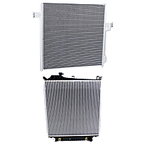 Radiator with A/C Condenser, 4.0L/4.6L Eng., Plastic Tank