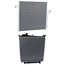 Radiator with A/C Condenser, 4.0L/4.6L Eng., Plastic Tank