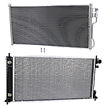 2-Piece Kit Radiator, For Models With Heavy Duty Cooling, 5.4L 8Cyl,  Includes (1) A/C Condenser and (1) Radiator