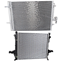 2-Piece Kit Radiator, Naturally Aspirated, GAS Engine, Non-Turbo Model, 3.2L 6Cyl,  Includes (1) A/C Condenser and (1) Radiator