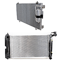 2-Piece Kit Radiator, 4 Cyl 1.8L, includes (1) A/C Condenser and (1) Radiator