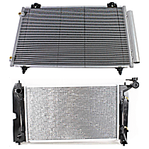 2-Piece Kit Radiator, Manual Transaxle, 1.8L 4Cyl,  Includes (1) A/C Condenser and (1) Radiator