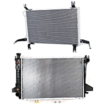 Radiator with  A/C Condenser, 5.0L/5.8L Eng., Plastic Tank