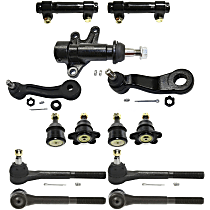 Front, Driver and Passenger Side Suspension Kit, includes Ball Joint, Idler Arm, Idler Arm Bracket, Pitman Arm, Tie Rod Adjusting Sleeve, and Tie Rod End