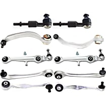 10-Piece Kit Front, Driver and Passenger Side, Upper and Lower, Frontward and Rearward Control Arm Kit, Except Sport Suspension Bv1, FWD, includes (6) Control Arm, (2) Lateral Link, and (2) Tie Rod End