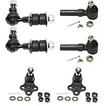 6-Piece Kit Front, Driver and Passenger Side Suspension, includes Ball Joint, Sway Bar Link, and Tie Rod End