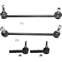 4-Piece Kit Front, Driver and Passenger Side Suspension, includes Sway Bar Link and Tie Rod End