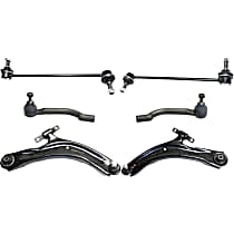 6-Piece Kit Front, Driver and Passenger Side, Lower Control Arm Kit, Includes (2) Control Arm, (2) Sway Bar Link, and (2) Tie Rod End