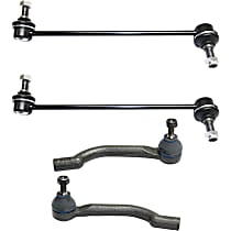 4-Piece Kit Front, Driver and Passenger Side Suspension Includes Sway Bar Links and Tie Rod Ends
