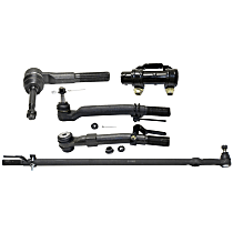 5-Piece Kit Front, Driver and Passenger Side Suspension with Drag Link, Tie Rod Adjusting Sleeve, and Tie Rod Ends