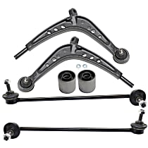 Front, Driver and Passenger Side Control Arm Kit, includes Control Arm Bushings and Sway Bar Links