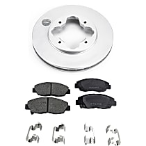 4-Piece Kit Front Brake Disc and Pad Kit, Plain Surface, 5 Lugs, 259.08 mm, Ceramic, Sedan, With Akebono Brake System, 10th Anniversary, 2.2L 4Cyl, SureStop OE Replacement  Includes (2) Brake Disc and (1) Brake Pad Set