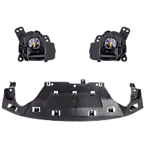 3-Piece Kit, Front, Driver and Passenger Side LED Fog Light, With bulb(s), For Models With LED Type Fog Light, Includes (2) Fog Light and (1) Valance