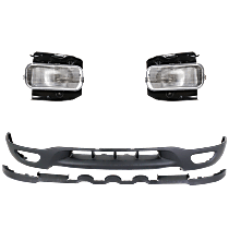 3-Piece Kit Front Valance, For Models With Fog Lights and Tow Hook, Valance Panel, Textured Includes (2) Fog Light and (1) Valance