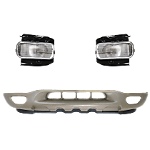 3-Piece Kit Front Valance, For Models With Fog Lights and Without Tow Hook, Valance Panel, Painted Beige, Includes (2) Fog Light and (1) Valance