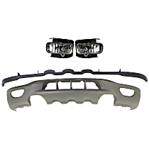 3-Piece Kit, Front, Driver and Passenger Side Halogen Fog Light, With bulb(s), Includes (2) Fog Light and (1) Valance