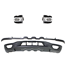 3-Piece Kit Front Valance, For Models With Fog Lights and Without Tow Hook, Valance Panel, Textured Includes (2) Fog Light and (1) Valance