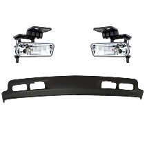 3-Piece Kit, Front, Driver and Passenger Side Halogen Fog Light, With bulb(s), CAPA Certified, Includes (2) Fog Light and (1) Valance