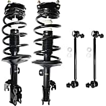 4-Piece Kit Front, Driver and Passenger Side Suspension with Loaded Struts and Sway Bar Links, Front Wheel Drive