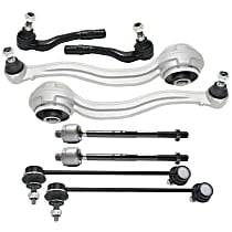 Front, Driver and Passenger Side, Lower, Frontward Control Arm Kit, Rear Wheel Drive, includes Sway Bar Links and Tie Rod Ends