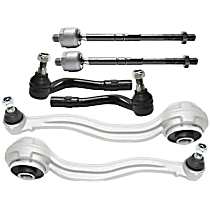 6-Piece Kit Front, Driver and Passenger Side, Lower, Frontward Control Arm Kit, Includes (2) Control Arm and (4) Tie Rod End