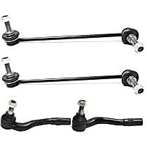4-Piece Kit Front, Driver and Passenger Side Suspension, Includes Sway Bar Link and Tie Rod End, RWD