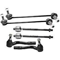 6-Piece Kit Front, Driver and Passenger Side Suspension, Includes Sway Bar Link and Tie Rod End, RWD
