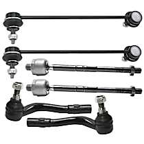 6-Piece Kit Front, Driver and Passenger Side Suspension, Includes Sway Bar Link and Tie Rod End, RWD