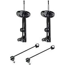 4-Piece Kit Front, Driver and Passenger Side Suspension with Struts and Sway Bar Links, Rear Wheel Drive