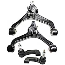 4-Piece Kit Front, Driver and Passenger Side, Lower Control Arm Kit,  Includes (2) Control Arm and (2) Tie Rod End