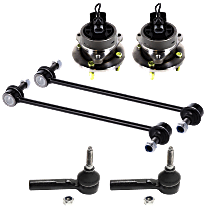 6-Piece Kit Front Suspension Kit, 4-Wheel ABS, With 4 Stud Hub, 11.8 (in) Center to Center, includes (2) Sway Bar Link, (2) Tie Rod End, and (2) Wheel Hub