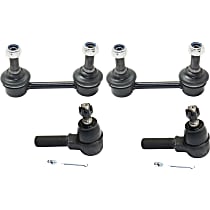 4-Piece Kit Front, Driver and Passenger Side Suspension, includes Sway Bar Link and Tie Rod End
