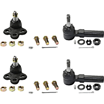 4-Piece Kit Front, Driver and Passenger Side Suspension Kit, includes (2) Ball Joint and (2) Tie Rod End
