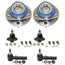 6-Piece Kit Front, Driver and Passenger Side Suspension, includes Ball Joint, Tie Rod End, and Wheel Hub