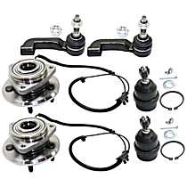 6-Piece Kit Front, Driver and Passenger Side Suspension, includes Ball Joint, Tie Rod End, and Wheel Hub