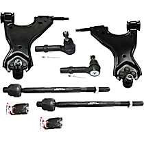 6-Piece Kit Front, Driver and Passenger Side, Lower Control Arm Kit,  Includes (2) Control Arm and (4) Tie Rod End