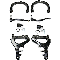 Front, Driver and Passenger Side, Upper and Lower Control Arm Kit, includes Ball Joints and Tie Rod Ends