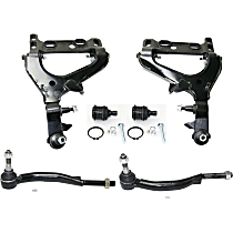 6-Piece Kit Front, Driver and Passenger Side, Lower Control Arm Kit, Includes (2) Ball Joint, (2) Control Arm, and (2) Tie Rod End
