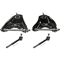 4-Piece Kit Front, Driver and Passenger Side, Upper Control Arm Kit, includes (2) Control Arm and (2) Tie Rod End