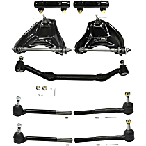 Front, Driver and Passenger Side, Upper Control Arm Kit, Rear Wheel Drive, includes Center Link, Tie Rod Adjusting Sleeves, and Tie Rod Ends
