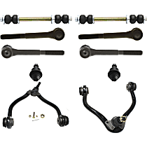 10-Piece Kit Front, Driver and Passenger Side Control Arm Kit, Includes (2) Ball Joint, (2) Control Arm, (2) Sway Bar Link, and (4) Tie Rod End