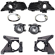 8-Piece Kit Driver and Passenger Side Halogen With bulb(s), For Models With Standard Type Fog Light, OE Replacement Includes (2) Fog Light, (2) Fog Light Bracket, and (4) Fog Light Trim