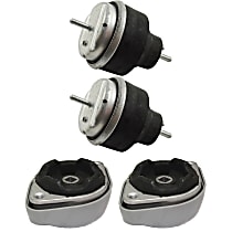 4-Piece Kit Front, Driver Side Motor Mount, OEM Replacement, includes (2) Motor Mount and (2) Transmission Mount