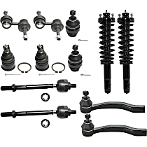 12-Piece Kit Front Suspension Kit, Adjustable Camber,  Includes (4) Ball Joint, (2) Loaded Strut, (2) Sway Bar Link, and (4) Tie Rod End