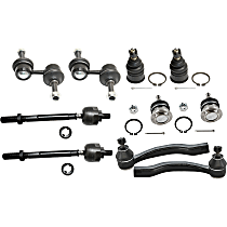 10-Piece Kit Front, Driver and Passenger Side Suspension, includes Ball Joint, Sway Bar Link, and Tie Rod End