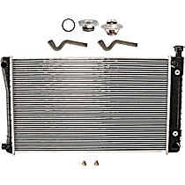 6-Piece Kit Radiator with Radiator Cap, Radiator Hose, Thermostat, and Thermostat Gasket, 5.0L/5.7L Engine, Aluminum Core, Plastic Tank, 28 in. Core Width, Without Engine Oil Cooler