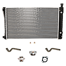 Radiator, 5.7L Engine, Aluminum Core, Plastic Tank, includes Radiator Cap, Radiator Hose, Thermostat, and Thermostat Gasket