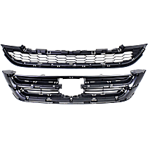 2-Piece Kit Front Bumper Grille with Grille, Gray Shell and Insert, Mexico or USA Built Vehicle