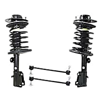 Front, Driver and Passenger Side Suspension Kit, includes Loaded Strut and Sway Bar Link
